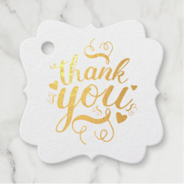 Elegante gouden bedank foelie favor tags 