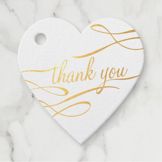 Elegante gouden bedankkaartjes met folie bedankjes labels (Voorkant)