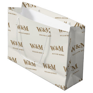 Elegante gouden bedrijfslogo merk groot cadeauzakje