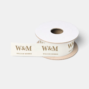 Elegante gouden bedrijfslogo merk satijnen lint