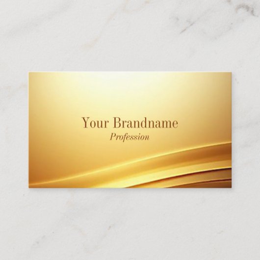 Elegante gouden beige curve decor zeer indrukwekke visitekaartje (Voorkant)