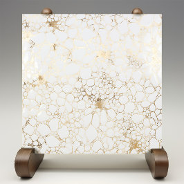 Elegante Gouden Bellenaderen Marmeren Stijl Tegeltje