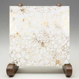 Elegante Gouden Bellenaderen Marmeren Stijl Tegeltje