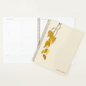 Elegante Gouden Berkeblad Persoonlijke Kerstmis Planner (Display)