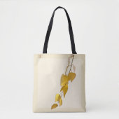 Elegante Gouden Berkenblad Monogram Kerstcadeau Tote Bag (Voorkant)
