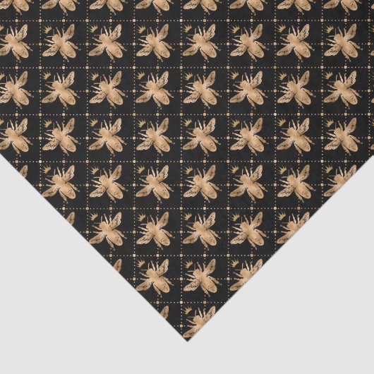 elegante gouden bijen gevlekt patroon tissuepapier (Detail)