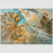 Elegante Gouden Blad Botanisch Tissuepapier (Voorkant)