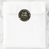Elegante gouden blad takken Fizzy bad bom Ronde Sticker (Tas)