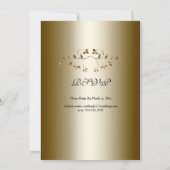 Elegante gouden bladeren bruiloft met RSVP Kaart (Achterkant)