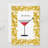 Elegante gouden bladeren evenement uitnodiging (Voorkant)
