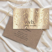 Elegante gouden bladeren moderne monogram kunstena visitekaartje