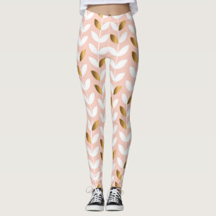 Elegante gouden bladeren: rozig . leggings