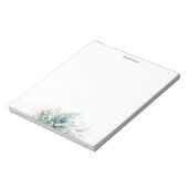 Elegante Gouden Bladeren Succulenten Groene Plante Notitieblok (Linkerzijde)