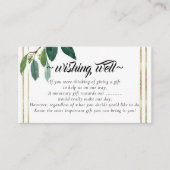 Elegante gouden bladeren wensput voor bruiloft informatiekaartje (Voorkant)