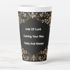Elegante gouden bladlijst versierd met parels latte mok