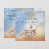 Elegante gouden blauwe duif in liefdevolle herinne kaart (Voorkant / Achterkant)