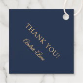 Elegante gouden blauwe foto 50 Fabulous Birthday Bedankjes Labels (Achterkant)