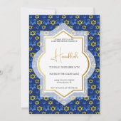 Elegante gouden blauwe sterren van David Waterverf Kaart (Voorkant)