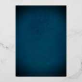 Elegante gouden blauwe vlinder Quinceanera Folie Uitnodiging (Achterkant)