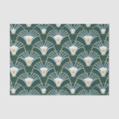 Elegante gouden blauwgroen art deco tissuepapier (Voorkant)