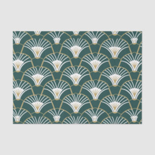 Elegante gouden blauwgroen art deco tissuepapier