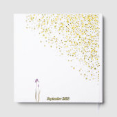 Elegante gouden & Bleke Paarse Waterverf Iris brui Gastenboek (Achterkant)
