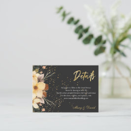 Elegante Gouden Bloei Informatiekaartje