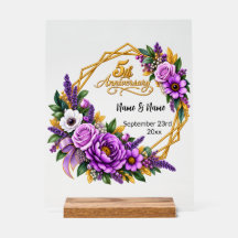 Elegante Gouden Bloem 5 Jaar Jubileum