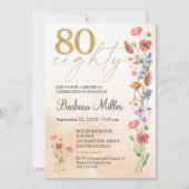 Elegante gouden bloem 80e verjaardag - 80 jaar uit kaart (Voorkant)