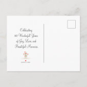 Elegante gouden bloem 80e verjaardag - 80 jaar uitnodiging briefkaart (Achterkant)