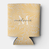 Elegante gouden bloem botanische script monogram blikjeskoeler (Voorkant)