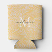 Elegante gouden bloem botanische script monogram blikjeskoeler (Achterkant)