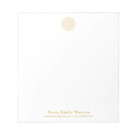 Elegante Gouden Bloem des Levens Professionele Notitieblok