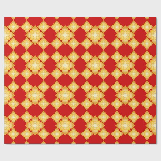 Elegante gouden bloem geometrisch naadloos patroon cadeaupapier (Vlak)