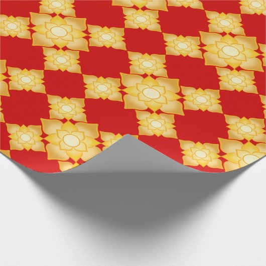 Elegante gouden bloem geometrisch naadloos patroon cadeaupapier (Hoek)