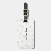 Elegante gouden bloem gepersonaliseerd Bagagelabel (Voorkant verticaal)