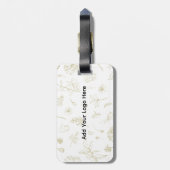Elegante gouden bloem gepersonaliseerd Bagagelabel (Achterkant verticaal)