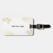 Elegante gouden bloem gepersonaliseerd Bagagelabel (Voorkant horizontaal)