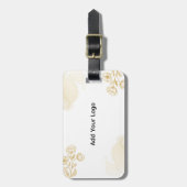 Elegante gouden bloem gepersonaliseerd Bagagelabel (Voorkant verticaal)