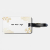 Elegante gouden bloem gepersonaliseerd Bagagelabel (Achterkant horizontaal)
