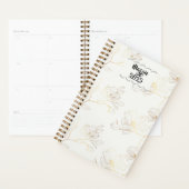 Elegante Gouden Bloem Gepersonaliseerd Wekelijks/M Planner (Display)