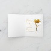 Elegante gouden bloem gevouwen bruiloft uitnodigin (Binnen)