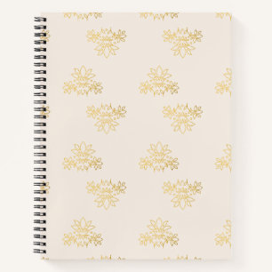 Elegante Gouden Bloem Koninklijke Lotus Spiraal No Notitieboek