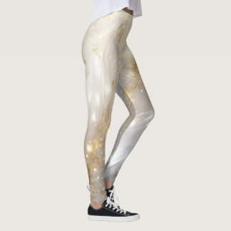 Elegante gouden bloem marble leggingen leggings