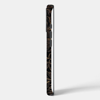 Elegante gouden bloem op zwart iPhone 16 pro hoesje