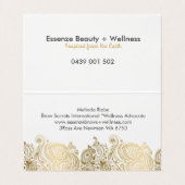 Elegante gouden bloem paisley kant visitekaartje (Binnenkant ongevouwen)