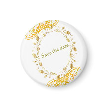 Elegante gouden bloem "Save the Date" magneet