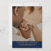 Elegante Gouden Bloem Vogels Navyblauw Aangepaste  Save The Date (Achterkant)