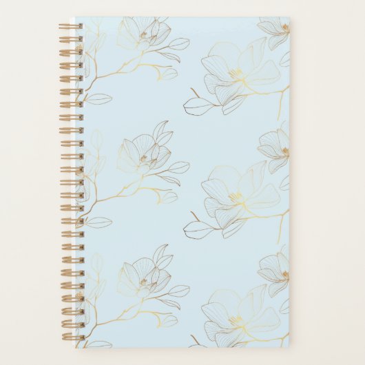 Elegante gouden bloem wekelijks / maandelijks planner (Voorkant)