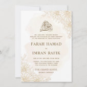 Elegante gouden bloemblaadjes hoek islamitische br kaart (Voorkant)